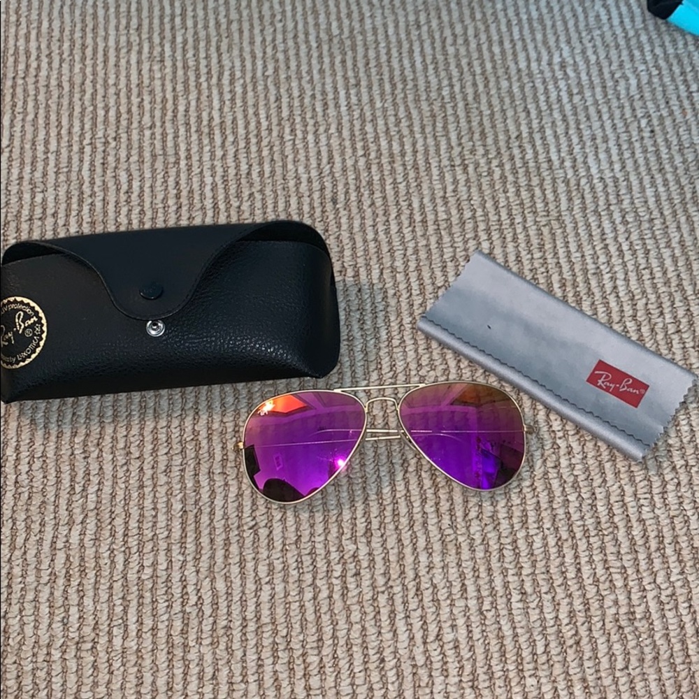 Pink RayBan Aviator Sunglasses